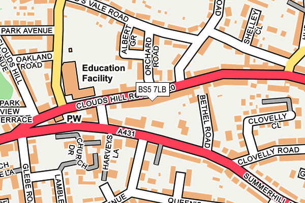 BS5 7LB map - OS OpenMap – Local (Ordnance Survey)