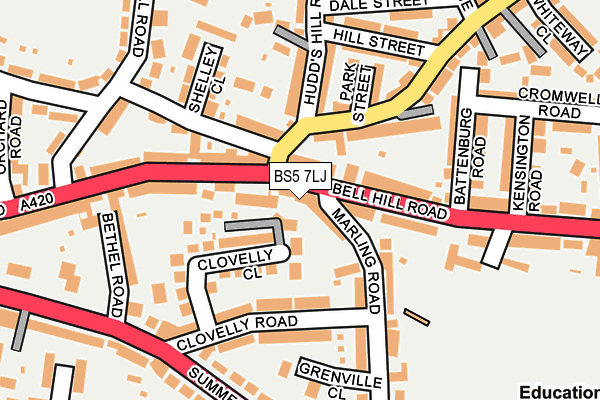 BS5 7LJ map - OS OpenMap – Local (Ordnance Survey)