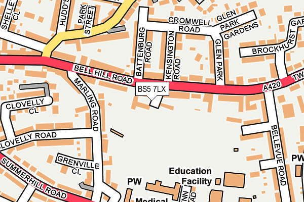 BS5 7LX map - OS OpenMap – Local (Ordnance Survey)