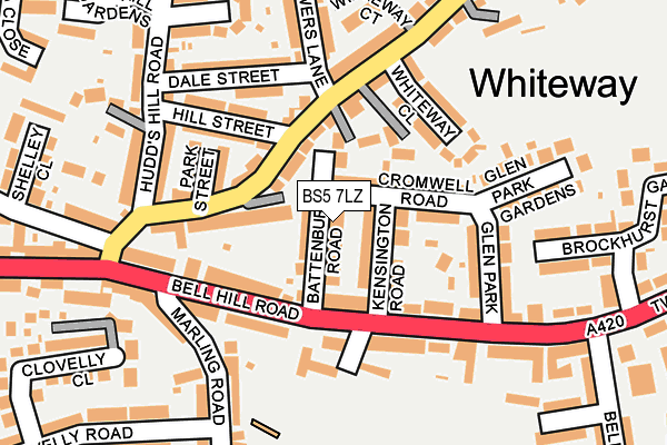 BS5 7LZ map - OS OpenMap – Local (Ordnance Survey)