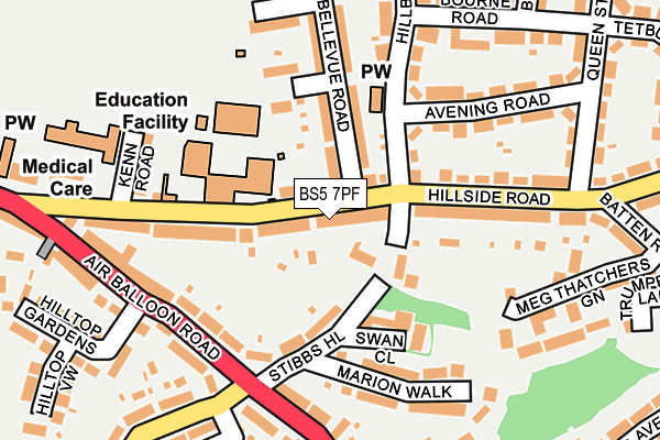 BS5 7PF map - OS OpenMap – Local (Ordnance Survey)