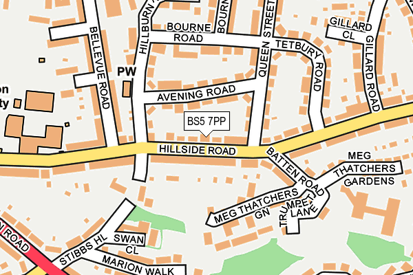 BS5 7PP map - OS OpenMap – Local (Ordnance Survey)