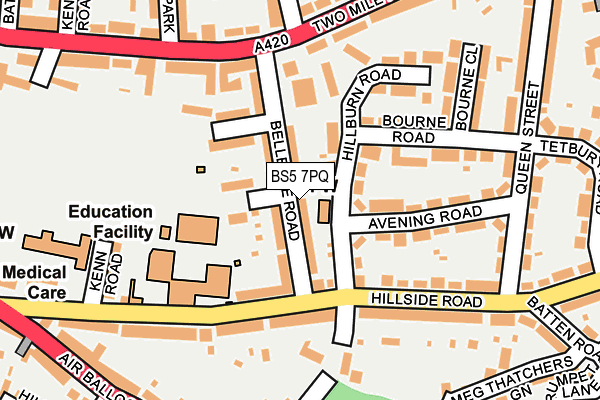 BS5 7PQ map - OS OpenMap – Local (Ordnance Survey)