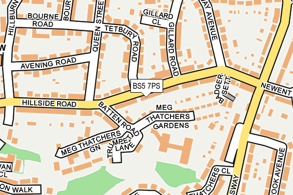 BS5 7PS map - OS OpenMap – Local (Ordnance Survey)