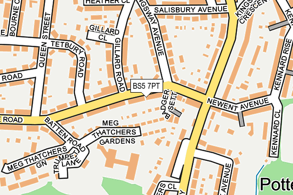 BS5 7PT map - OS OpenMap – Local (Ordnance Survey)