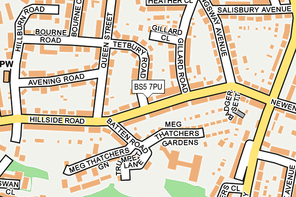 BS5 7PU map - OS OpenMap – Local (Ordnance Survey)