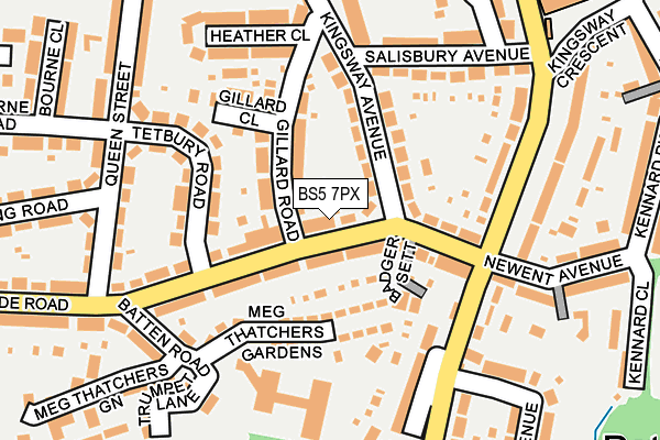 BS5 7PX map - OS OpenMap – Local (Ordnance Survey)