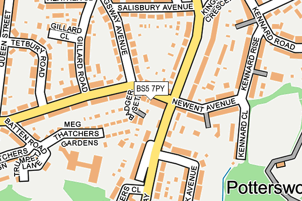 BS5 7PY map - OS OpenMap – Local (Ordnance Survey)