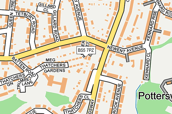 BS5 7PZ map - OS OpenMap – Local (Ordnance Survey)