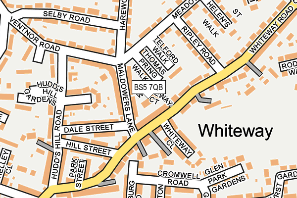 BS5 7QB map - OS OpenMap – Local (Ordnance Survey)