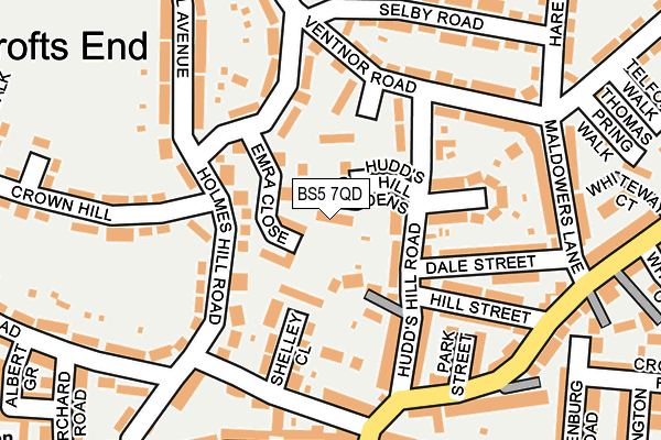 BS5 7QD map - OS OpenMap – Local (Ordnance Survey)