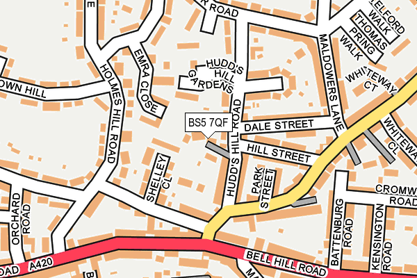 BS5 7QF map - OS OpenMap – Local (Ordnance Survey)