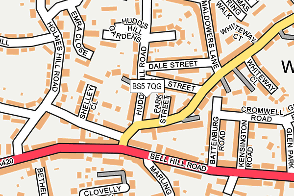 BS5 7QG map - OS OpenMap – Local (Ordnance Survey)