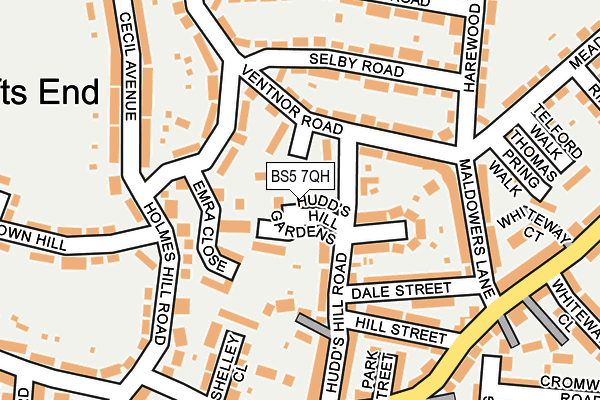 BS5 7QH map - OS OpenMap – Local (Ordnance Survey)
