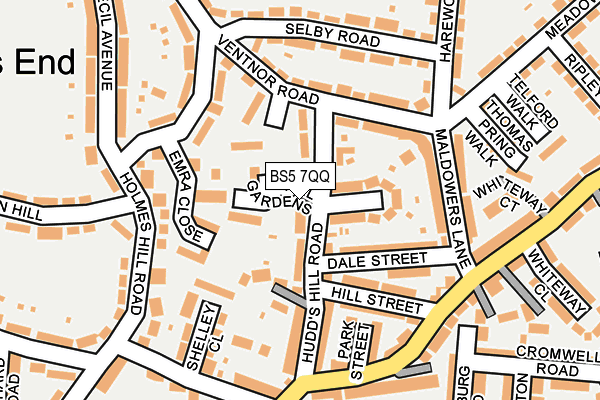 BS5 7QQ map - OS OpenMap – Local (Ordnance Survey)