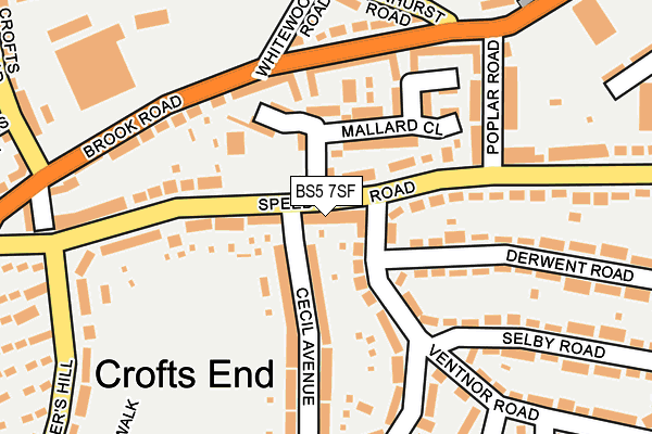 BS5 7SF map - OS OpenMap – Local (Ordnance Survey)