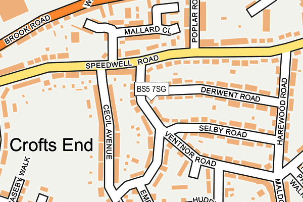 BS5 7SG map - OS OpenMap – Local (Ordnance Survey)