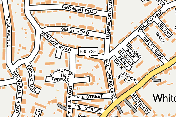 BS5 7SH map - OS OpenMap – Local (Ordnance Survey)