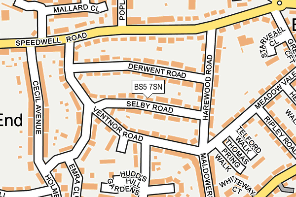 BS5 7SN map - OS OpenMap – Local (Ordnance Survey)