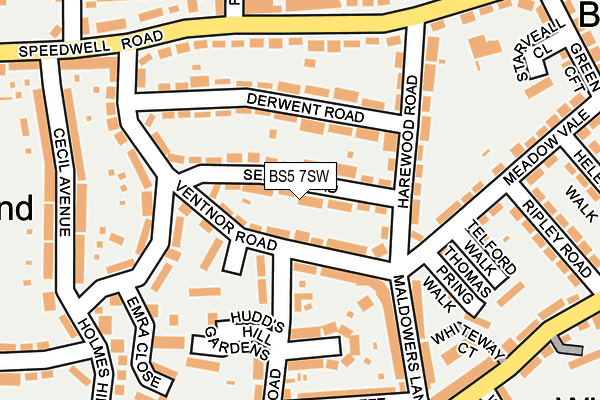 BS5 7SW map - OS OpenMap – Local (Ordnance Survey)