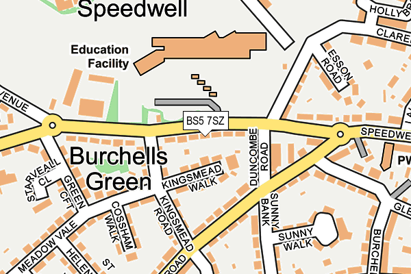 BS5 7SZ map - OS OpenMap – Local (Ordnance Survey)