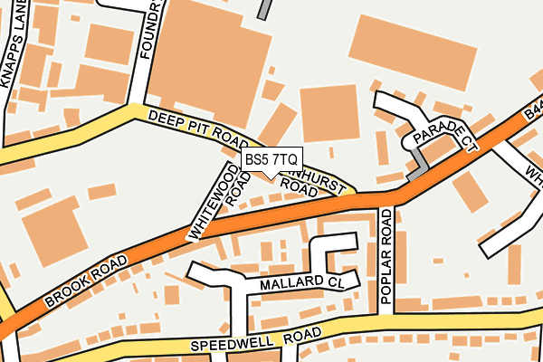 BS5 7TQ map - OS OpenMap – Local (Ordnance Survey)