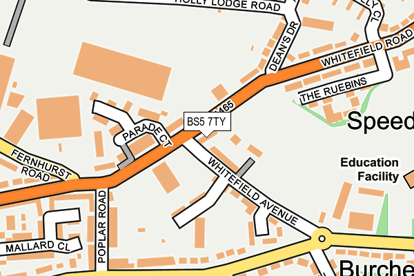 BS5 7TY map - OS OpenMap – Local (Ordnance Survey)