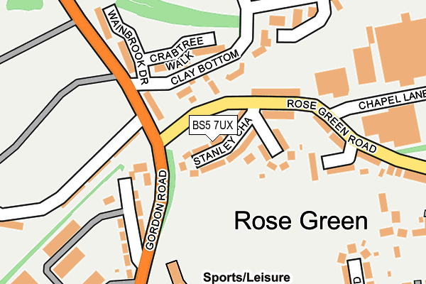 BS5 7UX map - OS OpenMap – Local (Ordnance Survey)