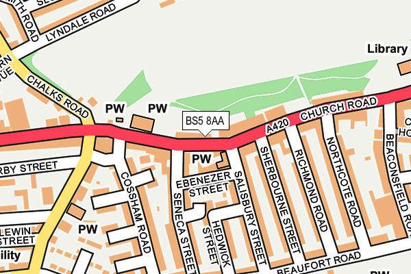 BS5 8AA map - OS OpenMap – Local (Ordnance Survey)