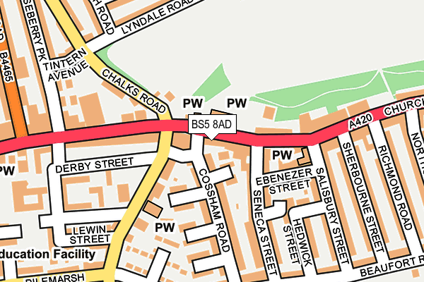 BS5 8AD map - OS OpenMap – Local (Ordnance Survey)