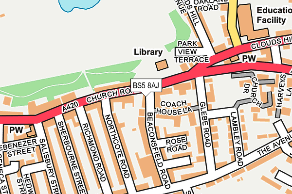 BS5 8AJ map - OS OpenMap – Local (Ordnance Survey)