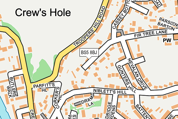 BS5 8BJ map - OS OpenMap – Local (Ordnance Survey)