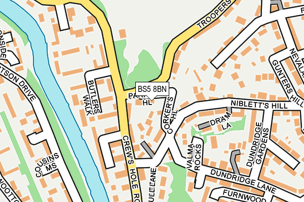 BS5 8BN map - OS OpenMap – Local (Ordnance Survey)