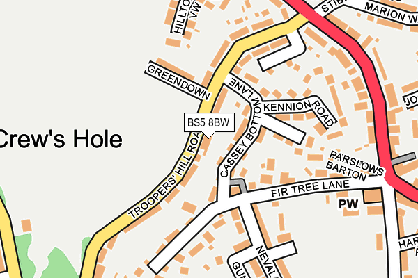 BS5 8BW map - OS OpenMap – Local (Ordnance Survey)