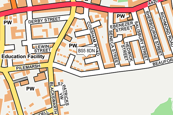 BS5 8DN map - OS OpenMap – Local (Ordnance Survey)