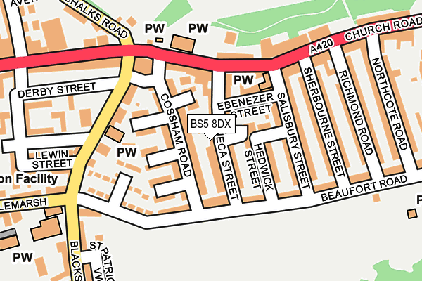 BS5 8DX map - OS OpenMap – Local (Ordnance Survey)