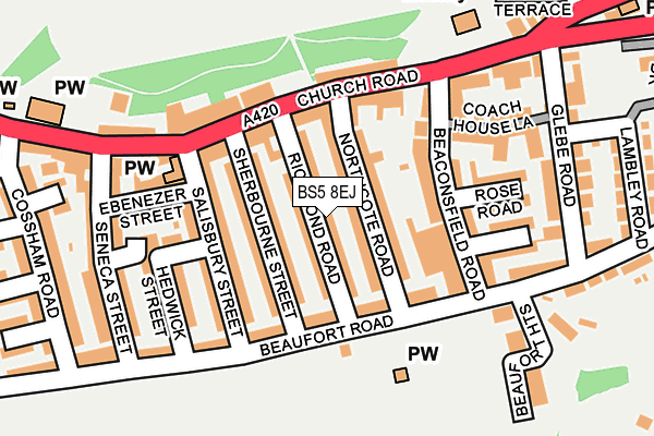 BS5 8EJ map - OS OpenMap – Local (Ordnance Survey)