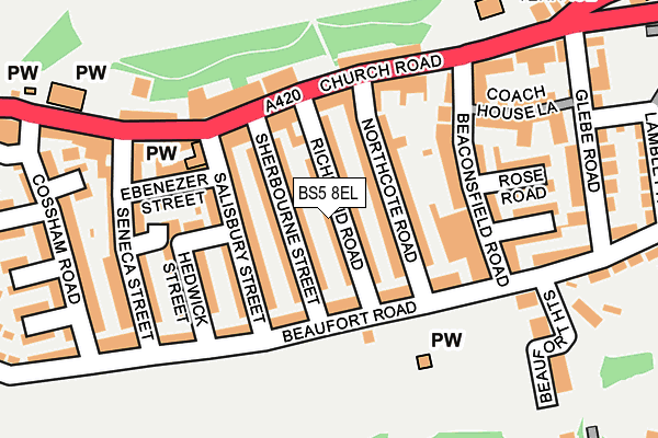 BS5 8EL map - OS OpenMap – Local (Ordnance Survey)