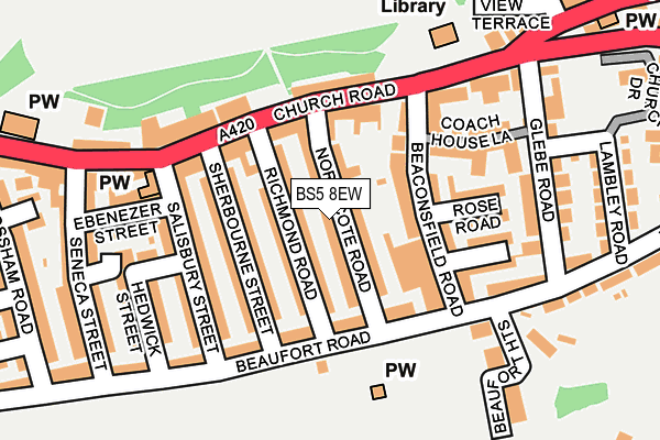 BS5 8EW map - OS OpenMap – Local (Ordnance Survey)