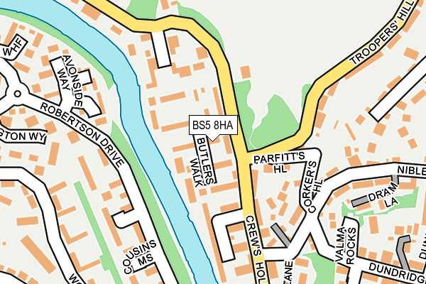 BS5 8HA map - OS OpenMap – Local (Ordnance Survey)