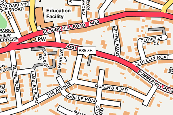 BS5 8HJ map - OS OpenMap – Local (Ordnance Survey)