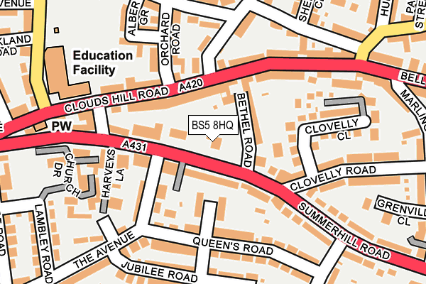 BS5 8HQ map - OS OpenMap – Local (Ordnance Survey)