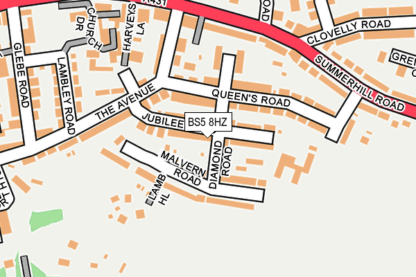 BS5 8HZ map - OS OpenMap – Local (Ordnance Survey)