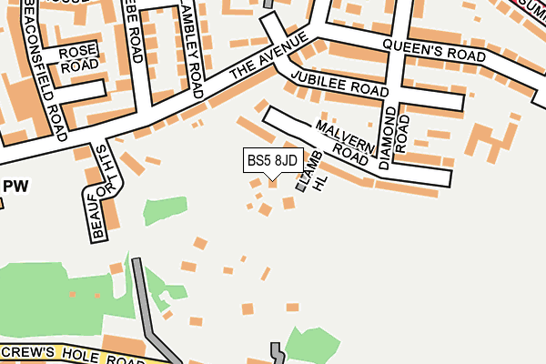 BS5 8JD map - OS OpenMap – Local (Ordnance Survey)