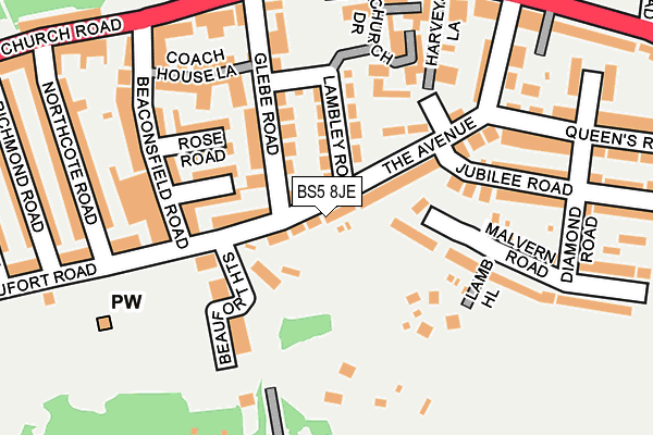 BS5 8JE map - OS OpenMap – Local (Ordnance Survey)