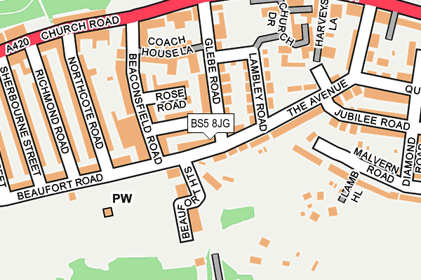 BS5 8JG map - OS OpenMap – Local (Ordnance Survey)