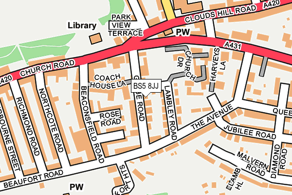 BS5 8JJ map - OS OpenMap – Local (Ordnance Survey)