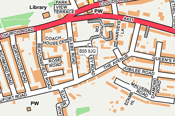 BS5 8JQ map - OS OpenMap – Local (Ordnance Survey)