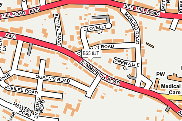 BS5 8JT map - OS OpenMap – Local (Ordnance Survey)