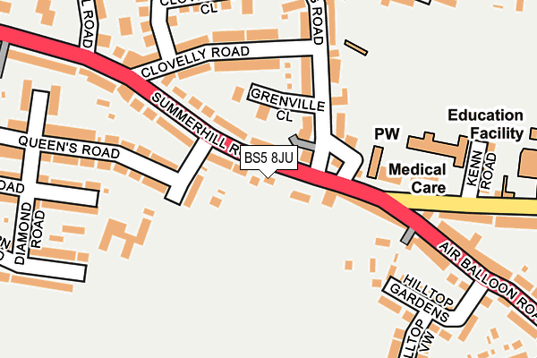 BS5 8JU map - OS OpenMap – Local (Ordnance Survey)